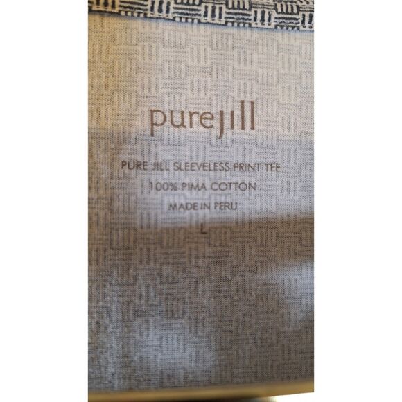 J Jill Pure Jill Pima Cotton Geometric Print Tank Top Women's Size Large Beachy - Picture 3 of 3